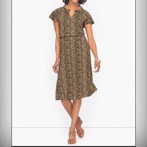 Talbots Black and Tan Midi Dress